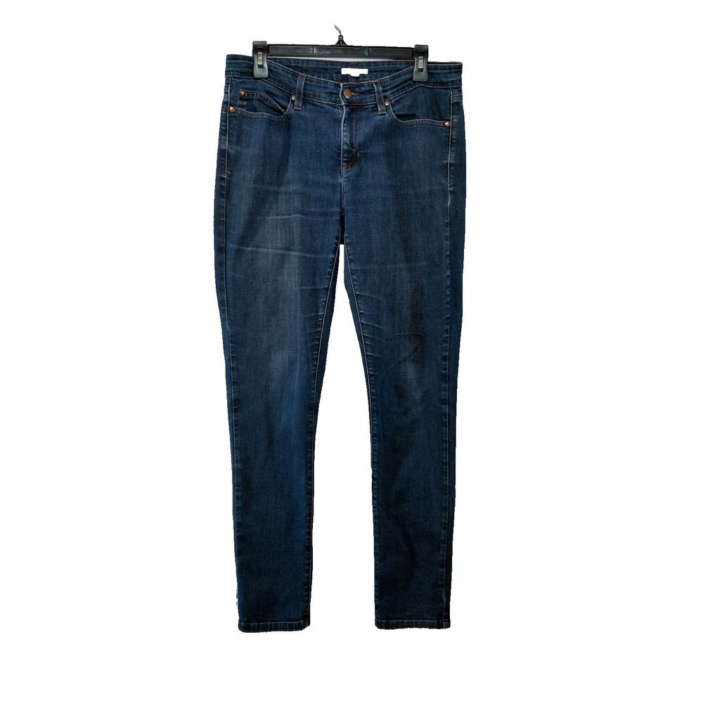 Eileen Fisher Skinny Jeans Sz 10 Dark Wash Denim Organic Cotton Stretch
